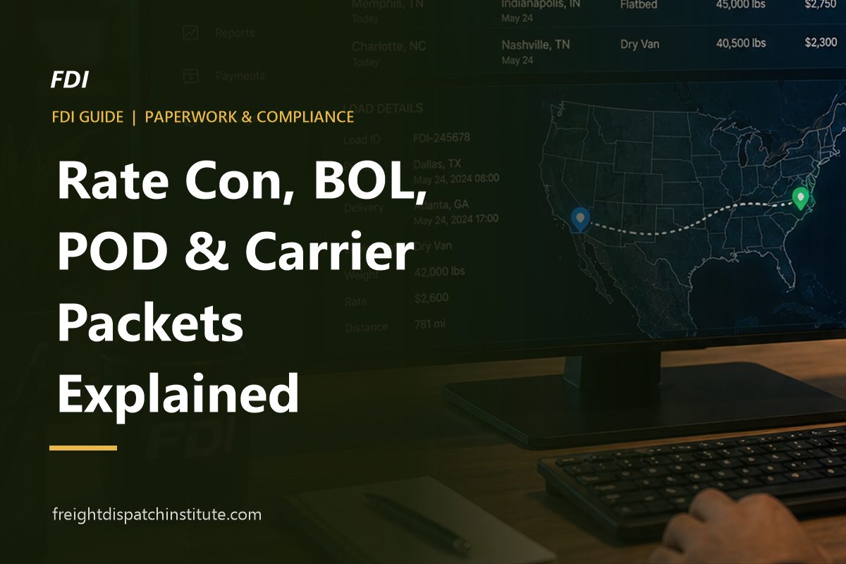 Truck dispatch paperwork explained: rate confirmation, BOL, POD and carrier packet